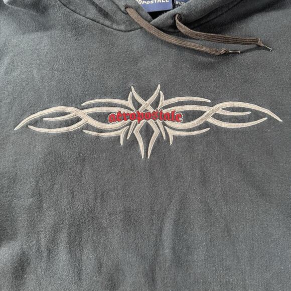 Y2K Aeropostale Hoodie Tribal Pattern Embroidered Red Black Men’s Size Large - Picture 2 of 7
